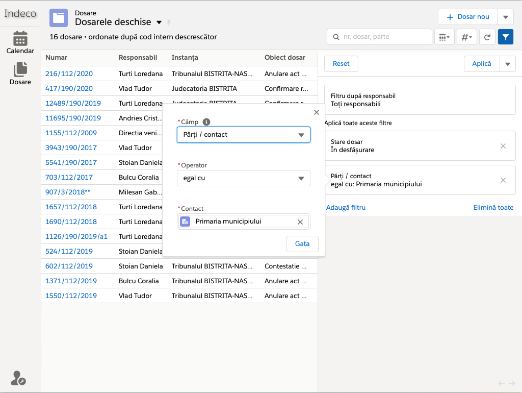 Dosare deschise în care este parte _Primaria municipiului_