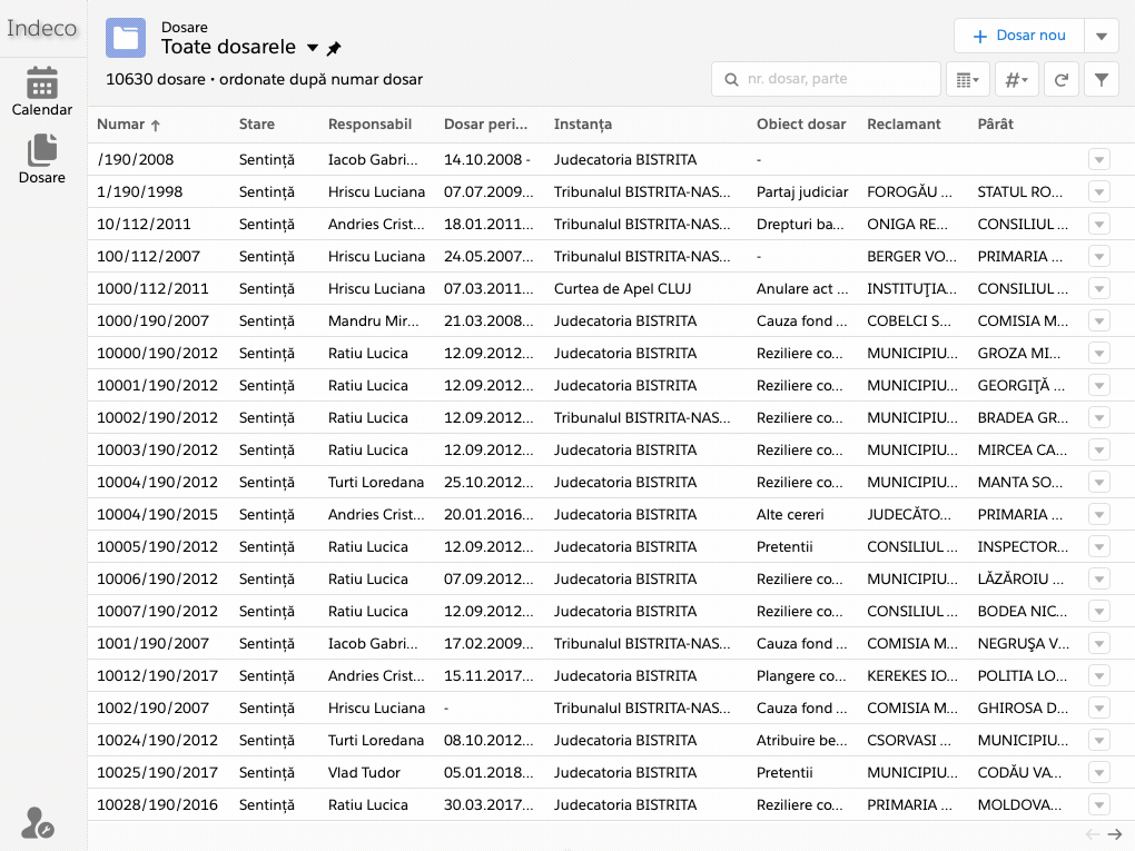 Schimbare responsabil dosar
