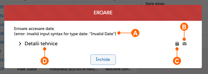 Error dialog