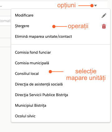 Acțiuni asociate unei părți din dosar
